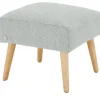 SOHO Polsterhocker Jolyn | Silbergrau, Flachgewebe