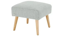SOHO Polsterhocker Jolyn | Silbergrau, Flachgewebe