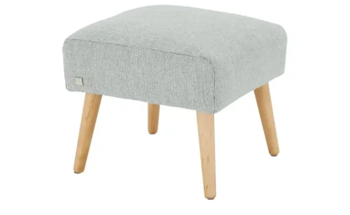SOHO Polsterhocker Jolyn | Silbergrau, Flachgewebe