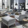 SOHO Polsterhocker Smilla | Hellgrau, Flachgewebe