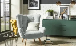 SOHO Polstersessel Jolyn | Silbergrau, Flachgewebe