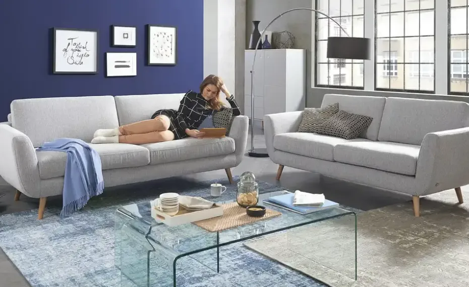 SOHO Sofa Smilla | 3, Silbergrau | Möbel Höffner