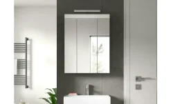 Spiegelschrank SCHLOONSEE, Breite 60cm, inkl. Beleuchtung, 3 Spiegeltüren, 9 Fächer in verschiedenen Farben erhältlich, Badmöbel, Spiegel, Badschrank, Bad Schloonsee | Weiß