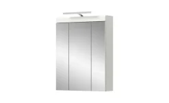 Spiegelschrank SCHLOONSEE, Breite 60cm, inkl. Beleuchtung, 3 Spiegeltüren, 9 Fächer in verschiedenen Farben erhältlich, Badmöbel, Spiegel, Badschrank, Bad Schloonsee | Weiß