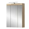 Spiegelschrank SCHLOONSEE, Breite 60cm, inkl. Beleuchtung, 3 Spiegeltüren, 9 Fächer in verschiedenen Farben erhältlich, Badmöbel, Spiegel, Badschrank, Bad Schloonsee | Eiche Sonoma (Nachbildung)
