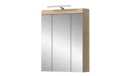 Spiegelschrank SCHLOONSEE, Breite 60cm, inkl. Beleuchtung, 3 Spiegeltüren, 9 Fächer in verschiedenen Farben erhältlich, Badmöbel, Spiegel, Badschrank, Bad Schloonsee | Eiche Sonoma (Nachbildung)