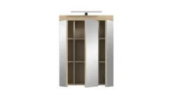 Spiegelschrank SCHLOONSEE, Breite 60cm, inkl. Beleuchtung, 3 Spiegeltüren, 9 Fächer in verschiedenen Farben erhältlich, Badmöbel, Spiegel, Badschrank, Bad Schloonsee | Eiche Sonoma (Nachbildung)