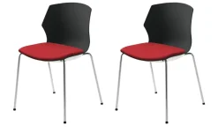 Stapelstuhl  2er Set MyPrimo | Rot, Sitzschale Anthrazit