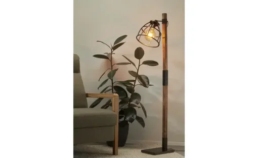 Stehleuchte, 1-flammig, Holz/ Metall schwarz | Höffner