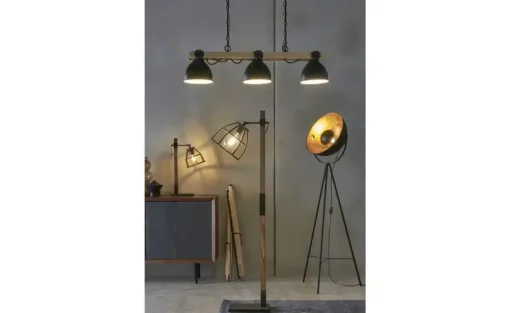 Stehleuchte, 1-flammig, Holz/ Metall schwarz | Höffner