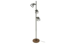 Stehleuchte, 3-flammig, schwarz/Holz | Möbel Höffner