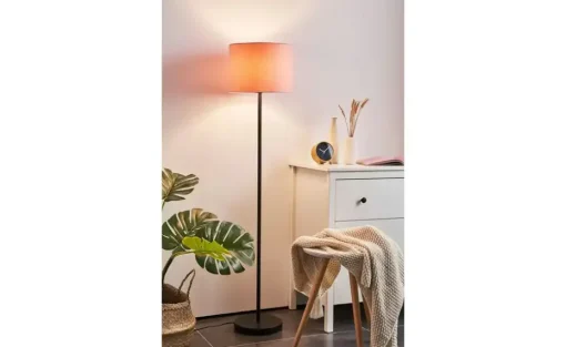 Stehleuchte, 1-flammig, Stoffschirm rosa | Höffner