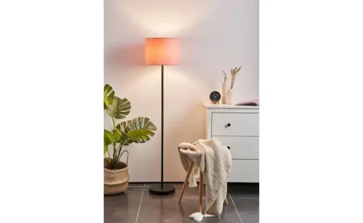 Stehleuchte, 1-flammig, Stoffschirm rosa | Höffner