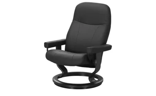 Stressless Relaxsessel aus Echtleder Garda M | Sessel ohne Hocker, Schwarz