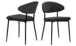 Stuhl 2er-Set | Dunkelgrau, Schwarz | Möbel Höffner