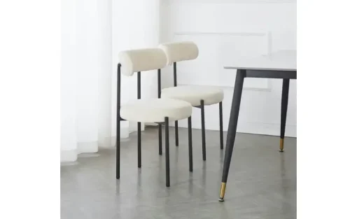 Stuhl 2er-Set Lars | Samt, Beige | Möbel Höffner