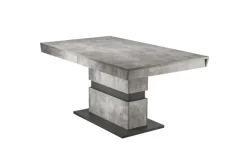 Säulentisch mit Auszug Matthew | 140 cm, Betonoptik