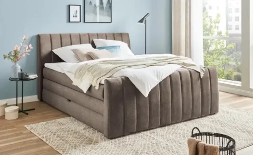 switch Boxspringbett mit Bettkasten Carina | Taupe