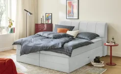 switch Boxspringbett mit Bettkasten Dilma | Hellgrau, 180 cm