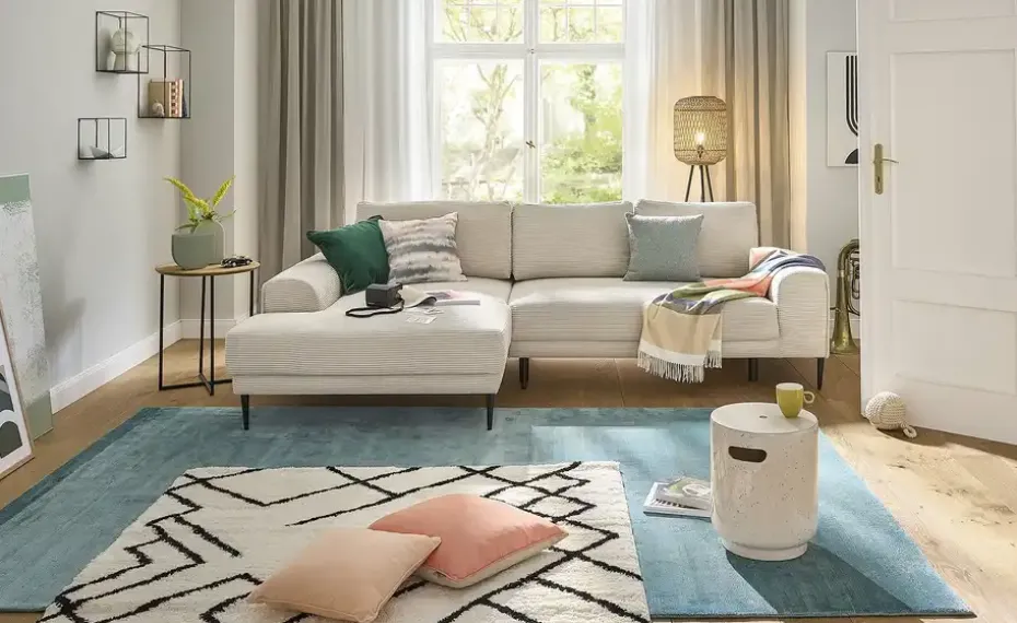 switch Ecksofa aus Cord Capitol | Weiß, links | Höffner