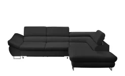 switch Ecksofa aus Kunstleder Fabio | Schwarz, rechts