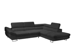 switch Ecksofa aus Kunstleder Fabio | Schwarz, rechts