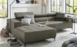 switch Ecksofa aus Mikrofaser Caro | Grau, links