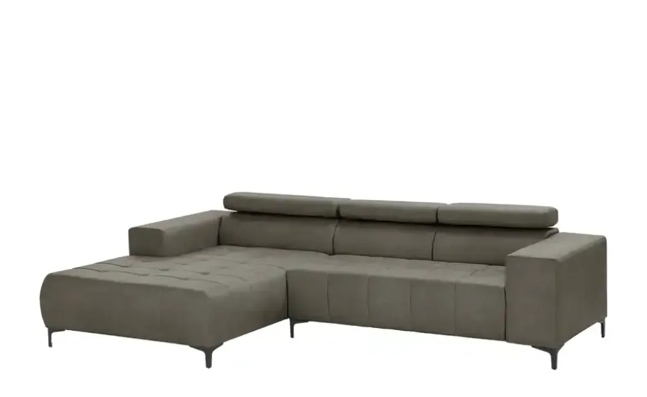 switch Ecksofa aus Mikrofaser Caro | Grau, links