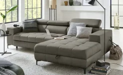 switch Ecksofa aus Mikrofaser Caro | Grau, rechts