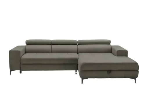 switch Ecksofa aus Mikrofaser Caro | Grau, rechts