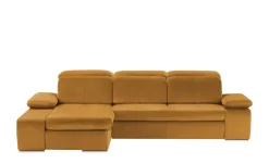 switch Ecksofa aus Mikrofaser Avilla | Senfgelb, links