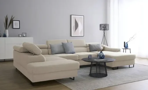 switch Ecksofa Lavos | Beige, links | Möbel Höffner