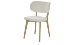 Teddy-Polsterstuhl aus Eiche Massivgestell  Lasser | Creme