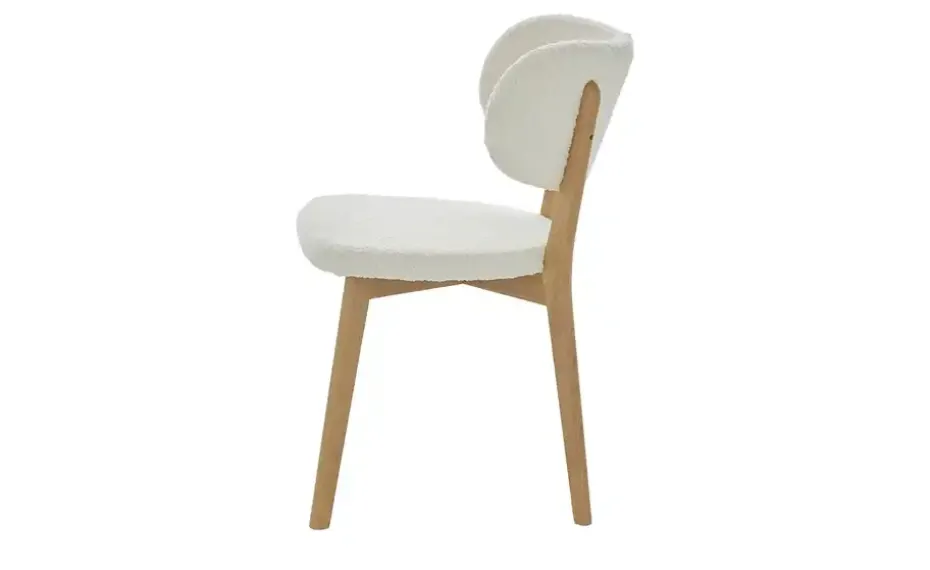 Teddy-Polsterstuhl aus Eiche Massivgestell Lasser | Creme