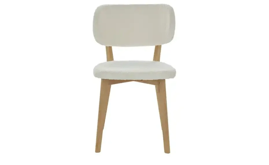 Teddy-Polsterstuhl aus Eiche Massivgestell Lasser | Creme