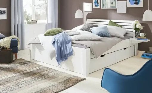 Timber Massivholz-Bettgestell mit Bettschubkästen Timber | 140 cm