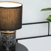 Tischleuchte, 1-flammig, Rauchglas und Stoff `klein`