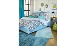 Tom Tailor Kurzflorteppich Shine | Aquablau, 140x200 cm