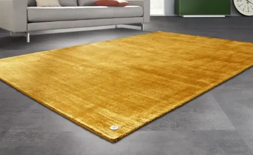 Tom Tailor Kurzflorteppich Shine | Goldfarben, 85x155 cm