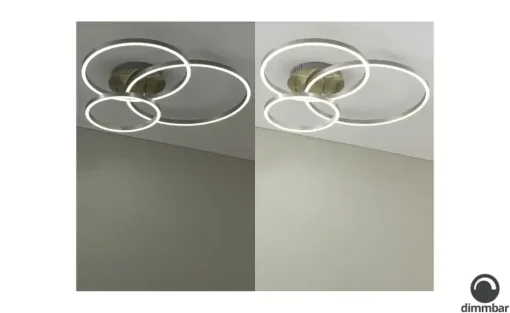 Trio LED Deckenleuchte, Nickel 3 Ringe | Möbel Höffner