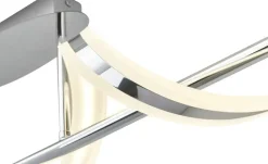 Trio LED-Deckenleuchte, chrom, Acryl geschwungen