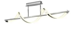 Trio LED-Deckenleuchte, chrom, Acryl geschwungen