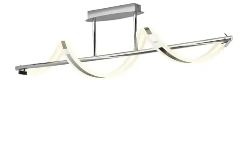 Trio LED-Deckenleuchte, chrom, Acryl geschwungen