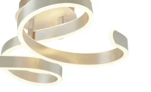 Trio LED-Deckenleuchte, 1-flammig, alufarben, geschwungen