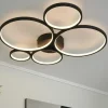 Trio LED-Deckenleuchte, Kreise, schwarz | Schwarz, matt