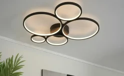 Trio LED-Deckenleuchte, Kreise, schwarz | Schwarz, matt