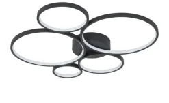 Trio LED-Deckenleuchte, Kreise, schwarz | Schwarz, matt