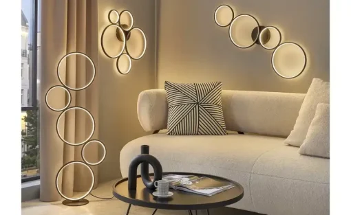 Trio LED-Deckenleuchte, Kreise, schwarz | Schwarz, matt