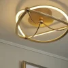Trio LED-Deckenleuchte, messing-matt, geschwungen | messingfarben, matt