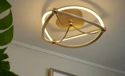 Trio LED-Deckenleuchte, messing-matt, geschwungen | messingfarben, matt